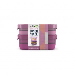 Ello Lunch Bento Stack Plastic Food Storage Container, Set of 2 | FL4263591