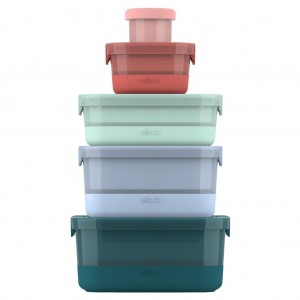 Ello Plastic Food Storage Containers with Soft Base, Mixed Set of 5 | SN5278406