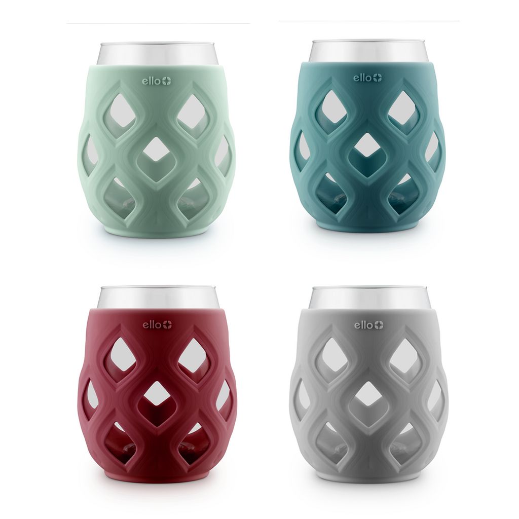 Ello Cru Stemless Wine Glass Set with Silicone Protection | DX9783625