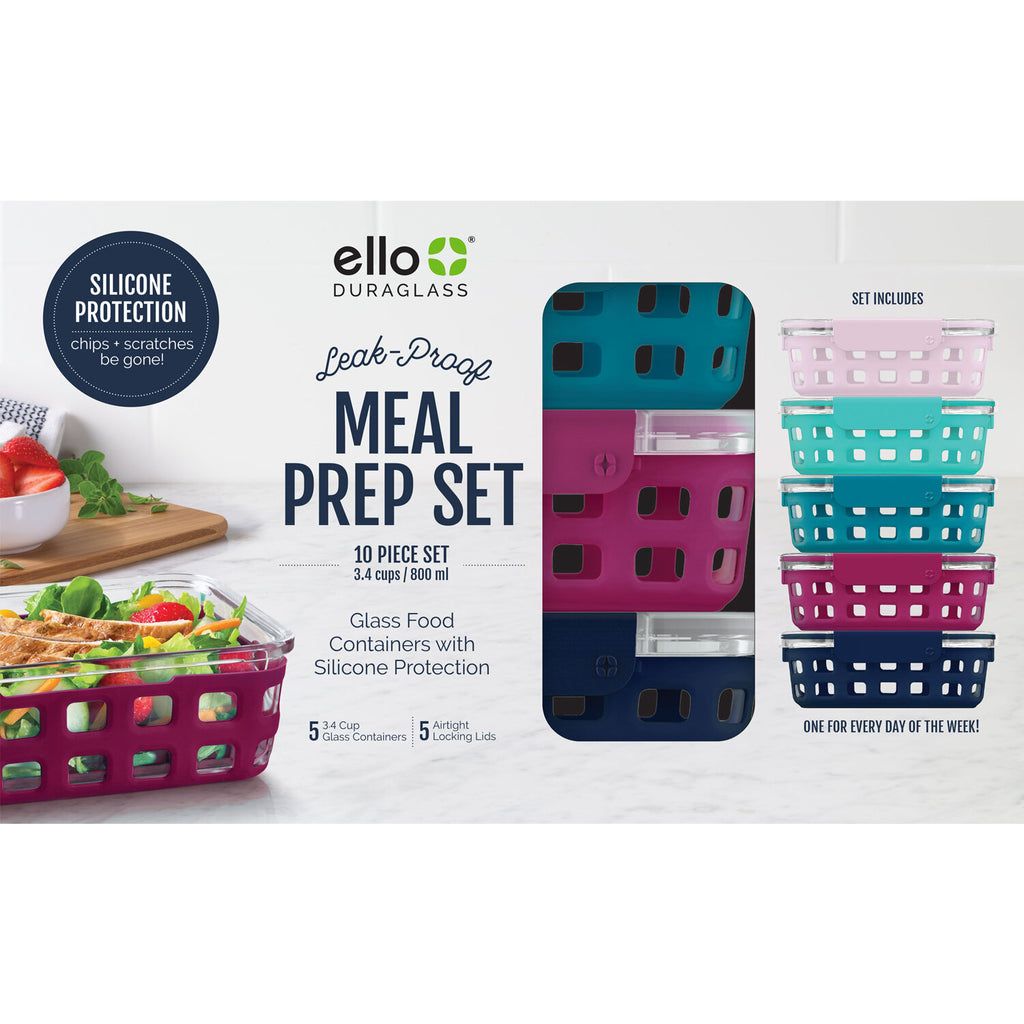 Ello Duraglass Meal Prep Containers, Set of 5 | ET2304869