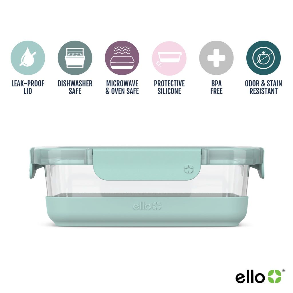 Ello Ello Duraglass Refresh Meal Prep Containers, Set of 5 | BR2916703