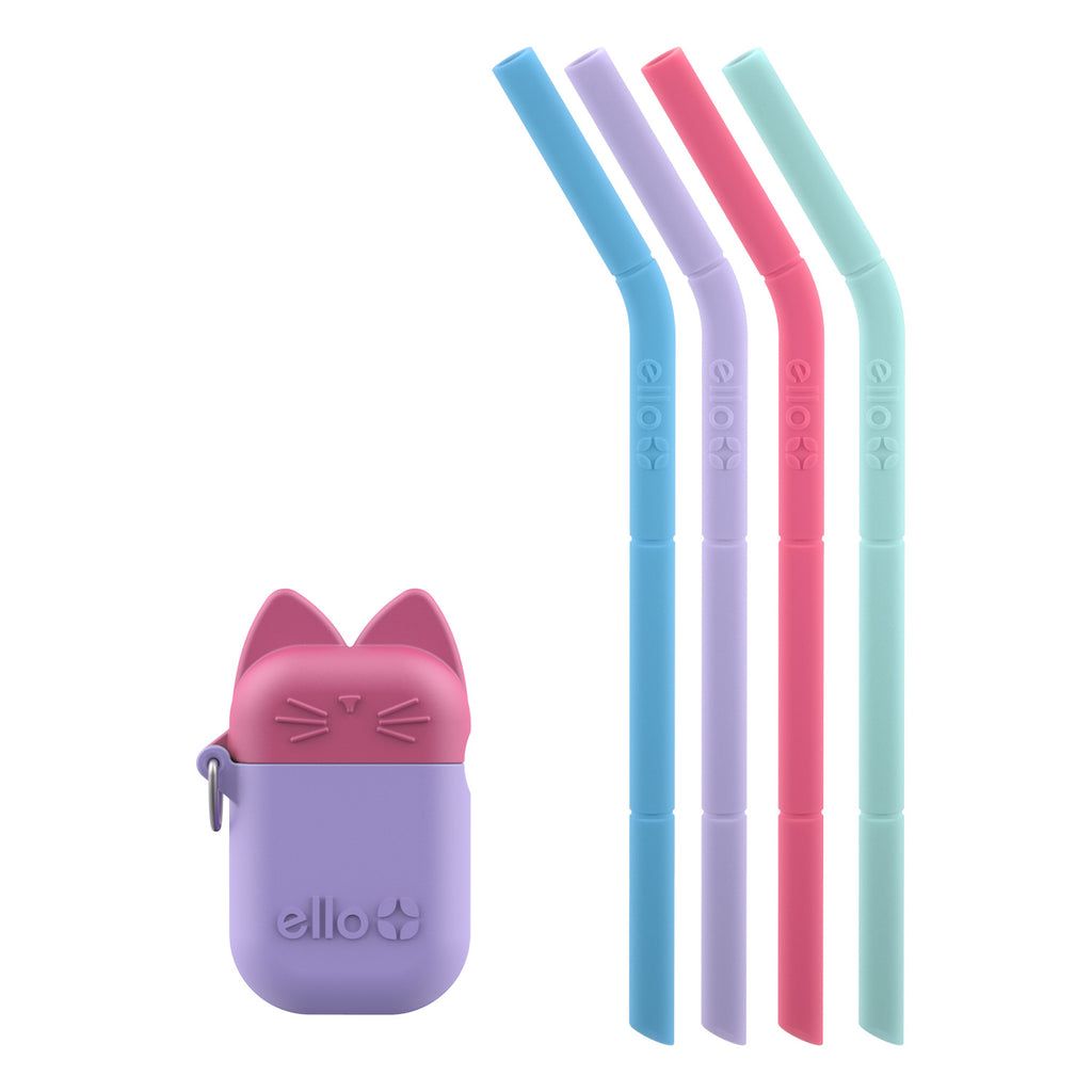 Ello Fold and Store Silicone Straw Set with Case | CZ9546803