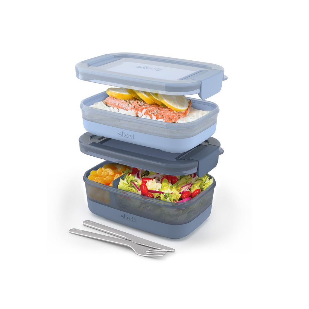 Ello Lunch Bento Stack Plastic Food Storage Container, Set of 2 | CU9731206