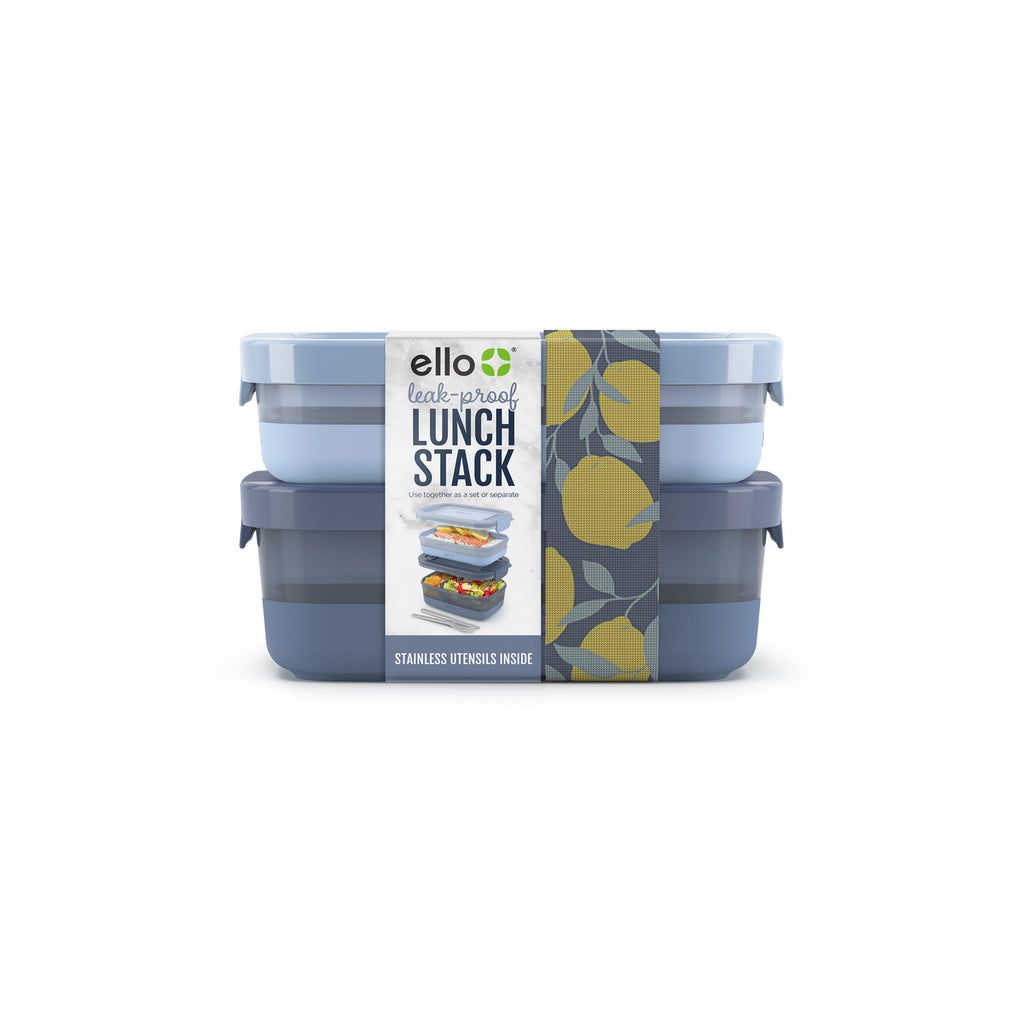 Ello Lunch Bento Stack Plastic Food Storage Container, Set of 2 | CU9731206