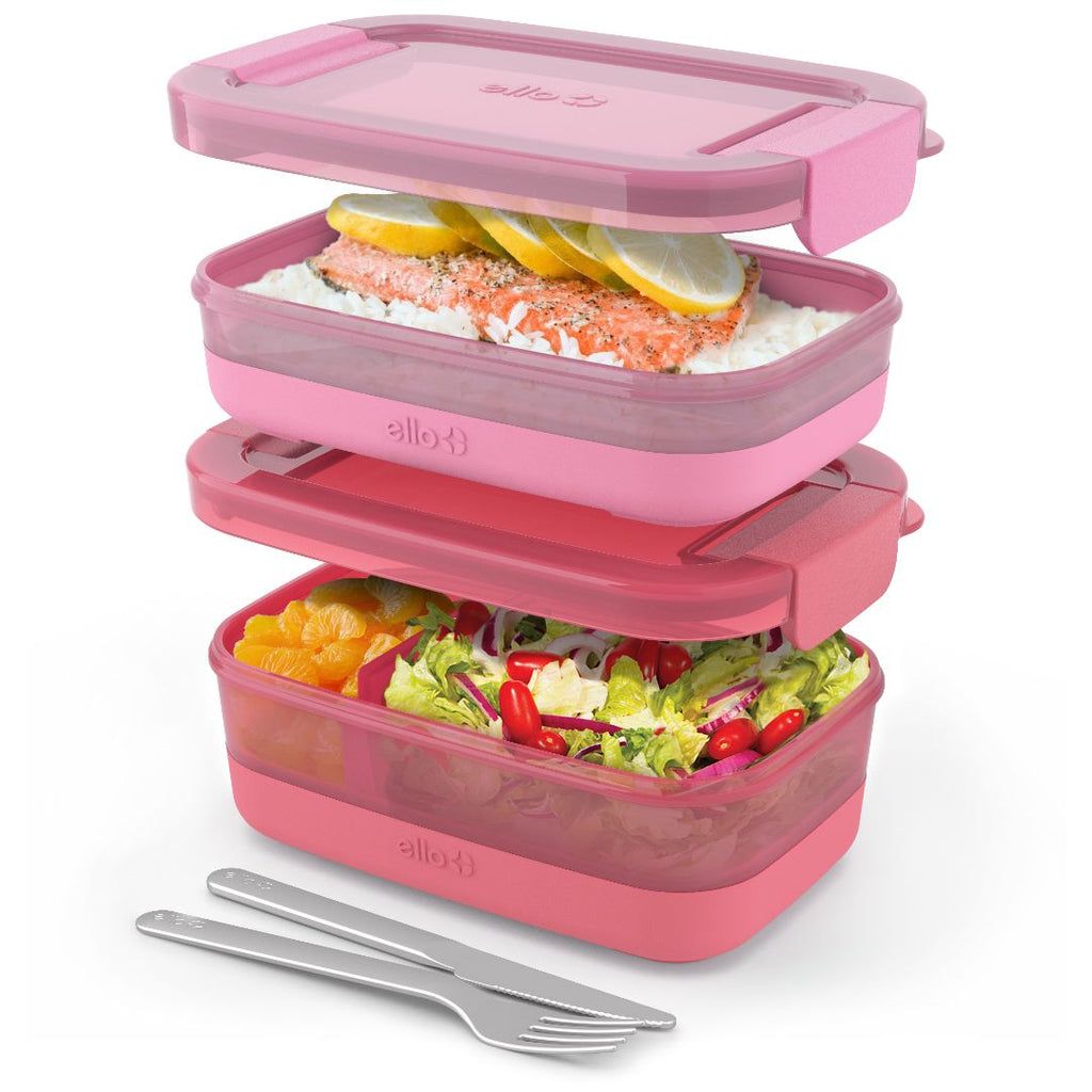 Ello Lunch Bento Stack Plastic Food Storage Container, Set of 2 | TZ3629150