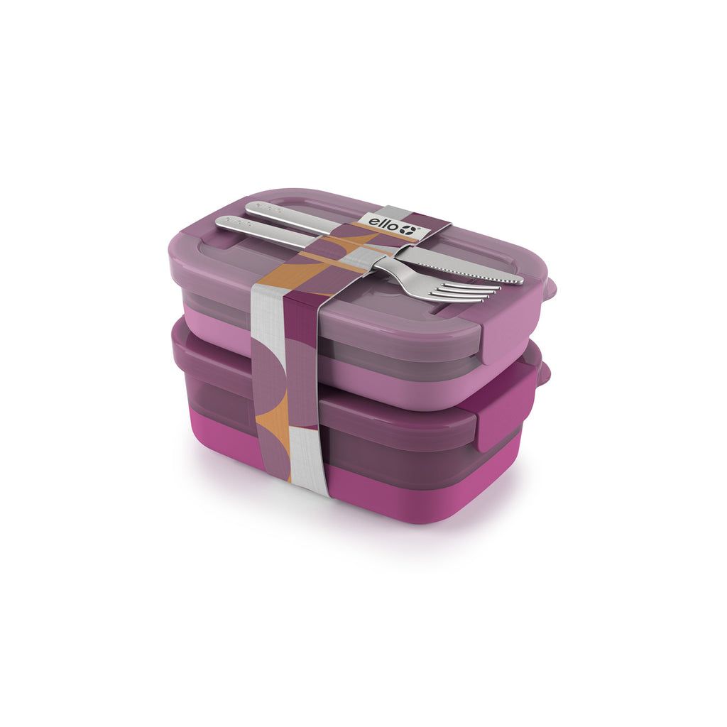 Ello Lunch Bento Stack Plastic Food Storage Container, Set of 2 | FL4263591