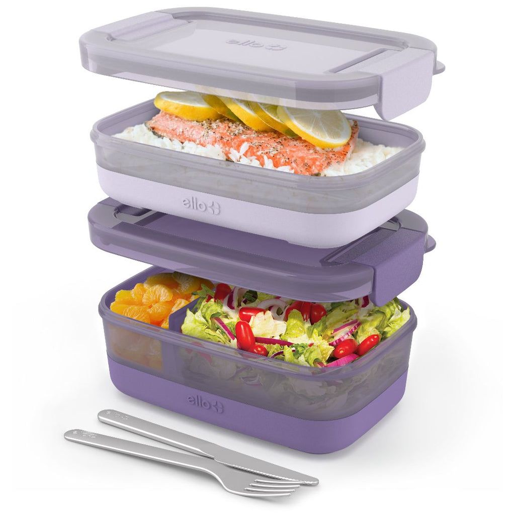 Ello Lunch Bento Stack Plastic Food Storage Container, Set of 2 | SY5730918