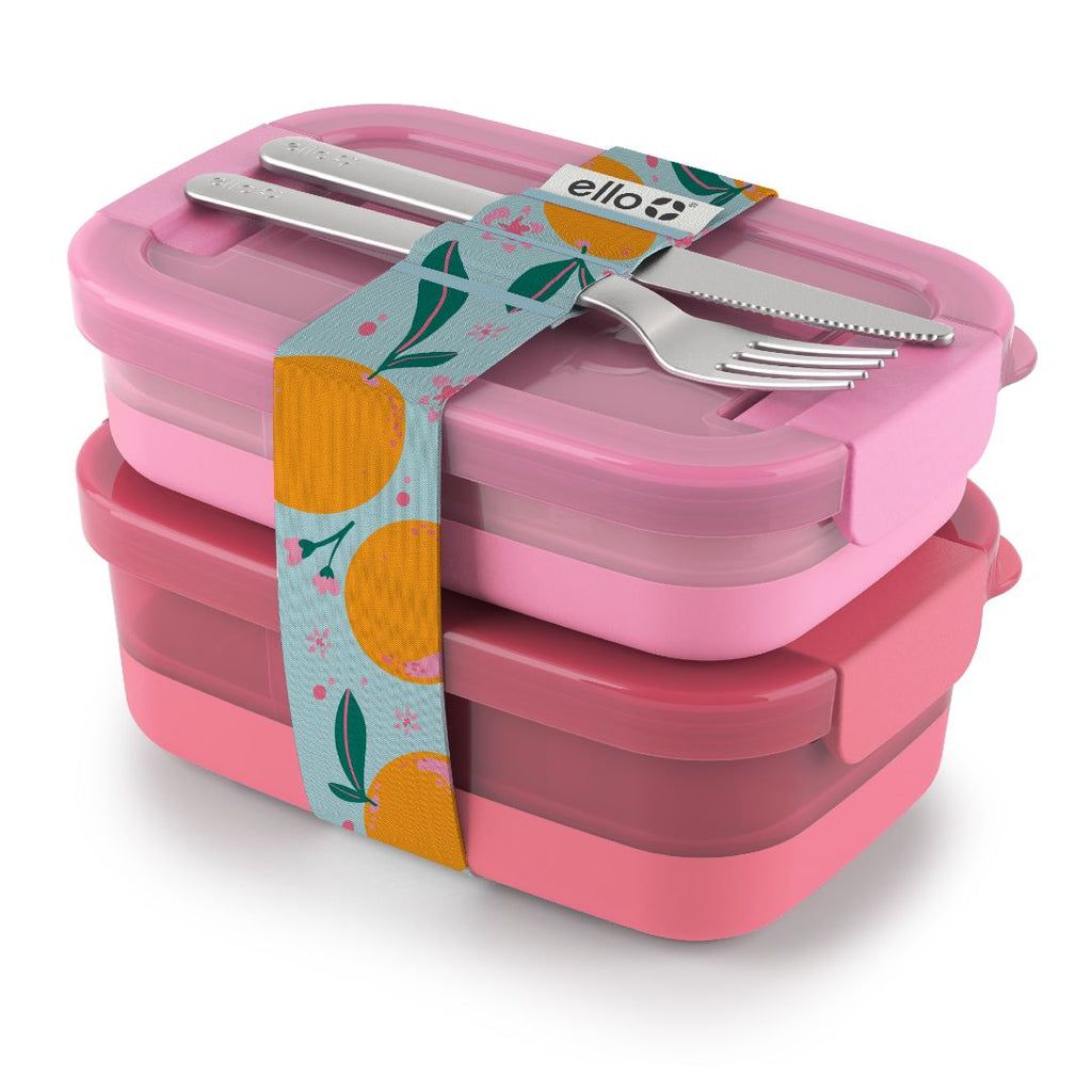 Ello Lunch Bento Stack Plastic Food Storage Container, Set of 2 | HC6871953