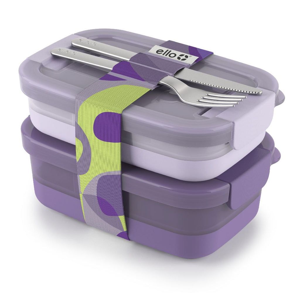 Ello Lunch Bento Stack Plastic Food Storage Container, Set of 2 | NP2678093