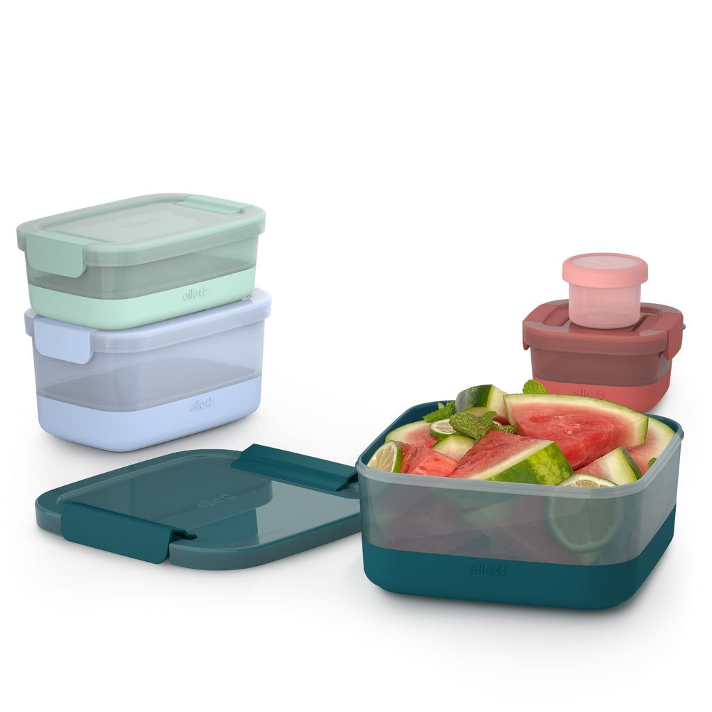 Ello Plastic Food Storage Containers with Soft Base, Mixed Set of 5 | TI8059632