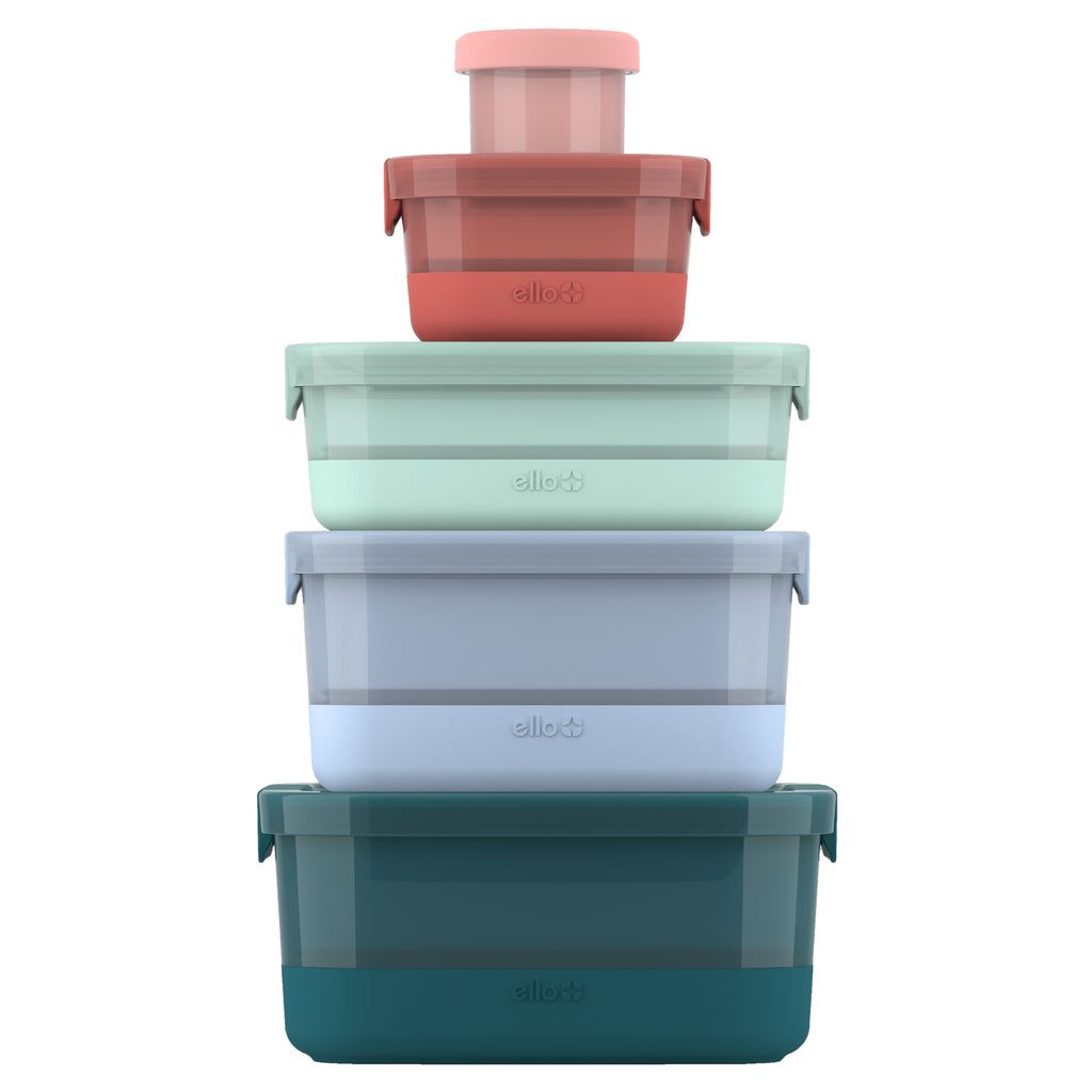 Ello Plastic Food Storage Containers with Soft Base, Mixed Set of 5 | TI8059632