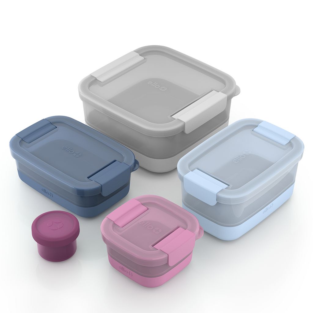 Ello Plastic Food Storage Containers with Soft Base, Mixed Set of 5 | FK9763042