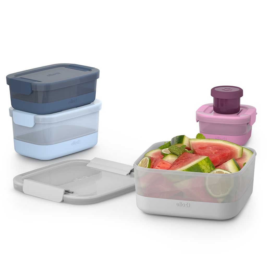 Ello Plastic Food Storage Containers with Soft Base, Mixed Set of 5 | FK9763042