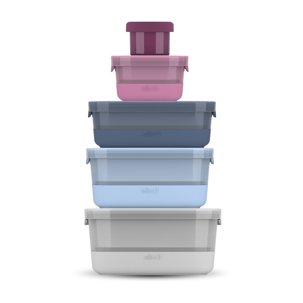 Ello Plastic Food Storage Containers with Soft Base, Mixed Set of 5 | FK9763042