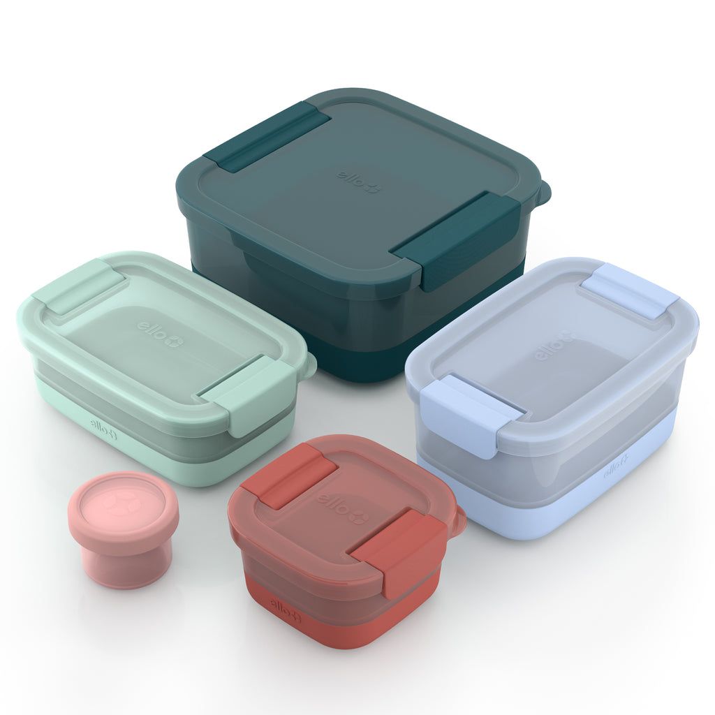 Ello Plastic Food Storage Containers with Soft Base, Mixed Set of 5 | SN5278406