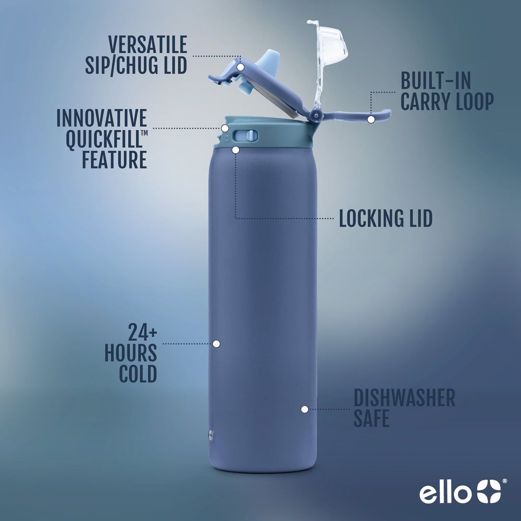 Ello Pop & Fill Stainless Steel Water Bottle | KD2961348