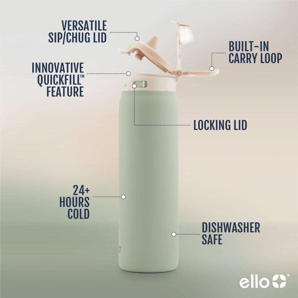 Ello Pop & Fill Stainless Steel Water Bottle | YB7650438