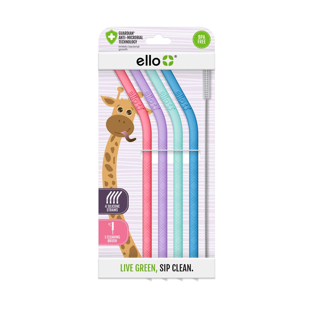 Ello Silicone Reusable Straws - Set of 4 | TC2386514